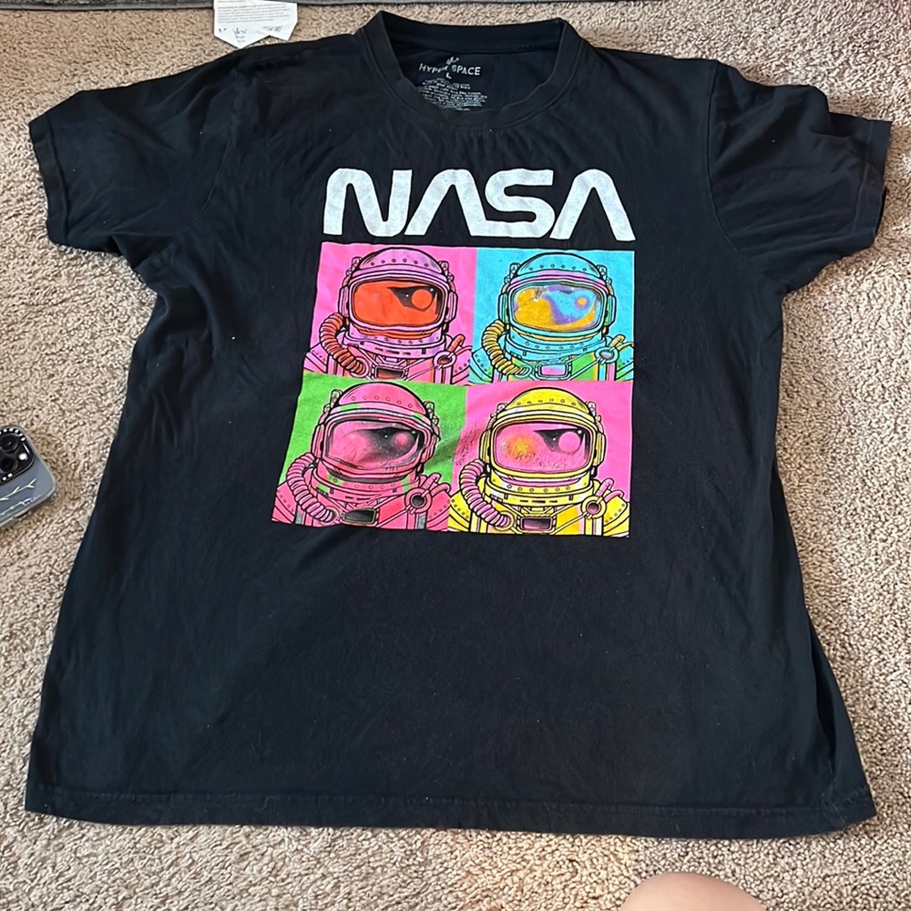 Black NASA Mens Shirt